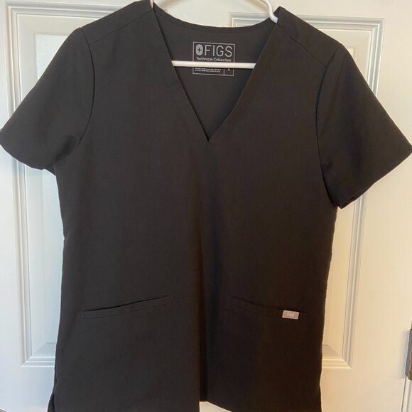 Casma Three-Pocket Scrub Top - SM- Black - Picture 1 of 3